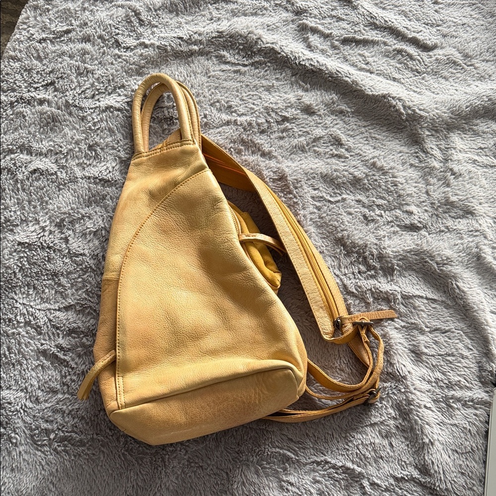 We The Free Tan Soft Leather - Sling Bag Backpack - Excellent Condition